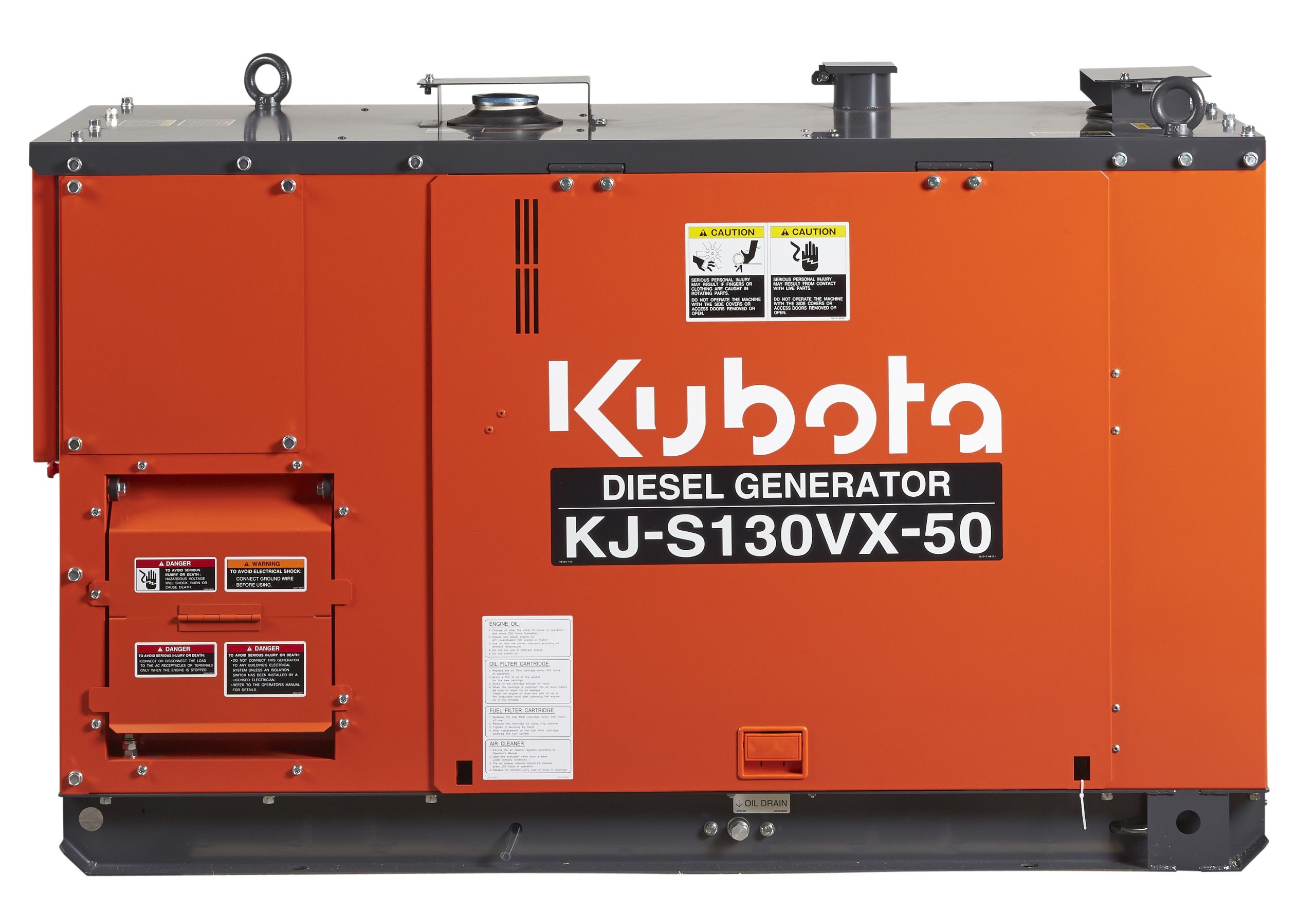 Kubota Power Generator Series KJ-T130-AU-B, 2-Year Warranty